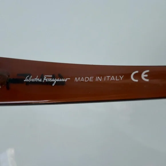 Salvatore Ferragamo Y2K Shield Mask Sunglasses Brown Crystal Designer Italy - Picture 7 of 10